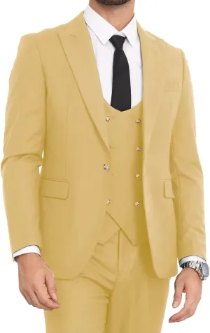Mens Suits Slim Fit 3 Piece Double Breasted Suit Men Wedding Prom Suits