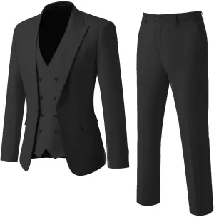 Mens Suits Slim Fit 3 Piece Suit Men Solid Fashion Suits for Men Wedding Prom Formal Business