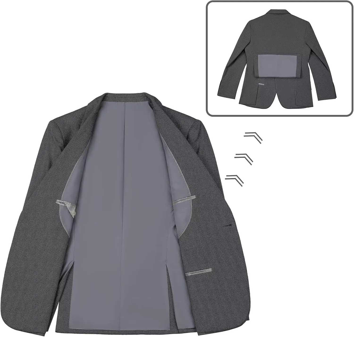 Men's Suits Slim Fit Herringbone Tweed Suits for Men 2 Piece Wedding Prom Suit Jacket Pants Wool Blend Tuxedo Set