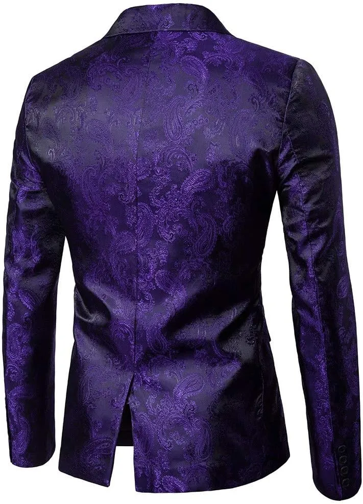 Mens Suits, Slim Fit Prom Homecoming Suit for Men, Wedding Business Outfit 2 Piece Suit Jacket Blazer Pants Set