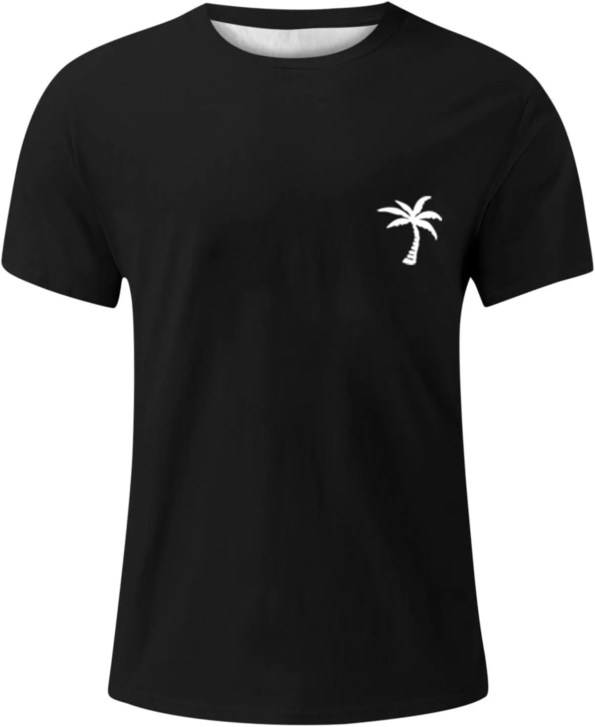 Men's Summer Short Sleeve Palm Tree Print T-Shirts Lightweight Quick Dry Casual Loose Fit Graphic Tee Shirts 2025