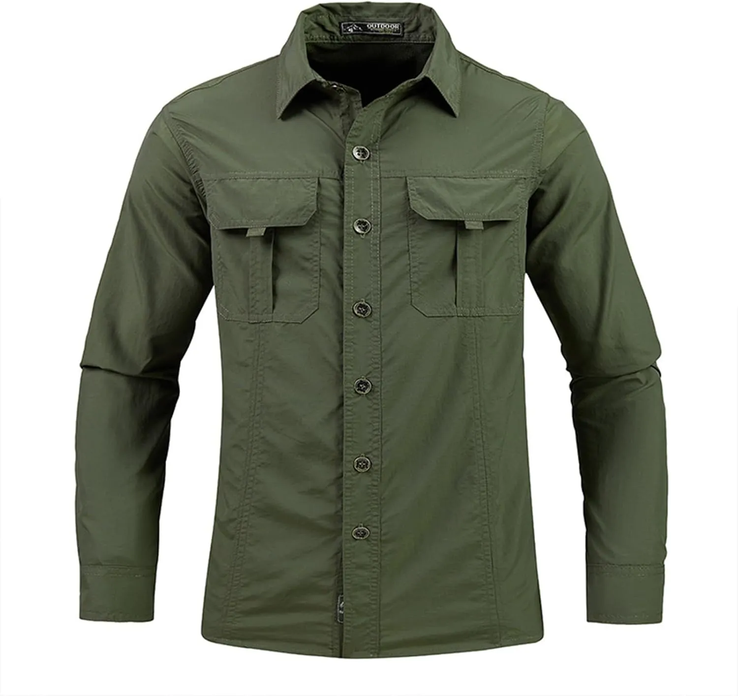 Men's Tactical Shirts Dry UV Protection Breathable Long Sleeve Hiking Fishing Button Shirts Camo Top Jacket