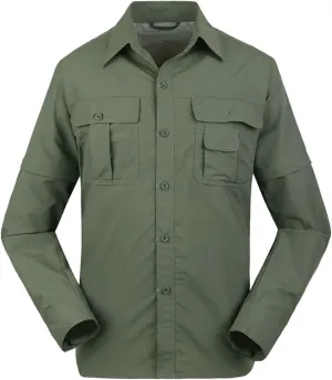 Men's Tactical Shirts Dry UV Protection Breathable Long Sleeve Hiking Fishing Button Shirts Camo Top Jacket