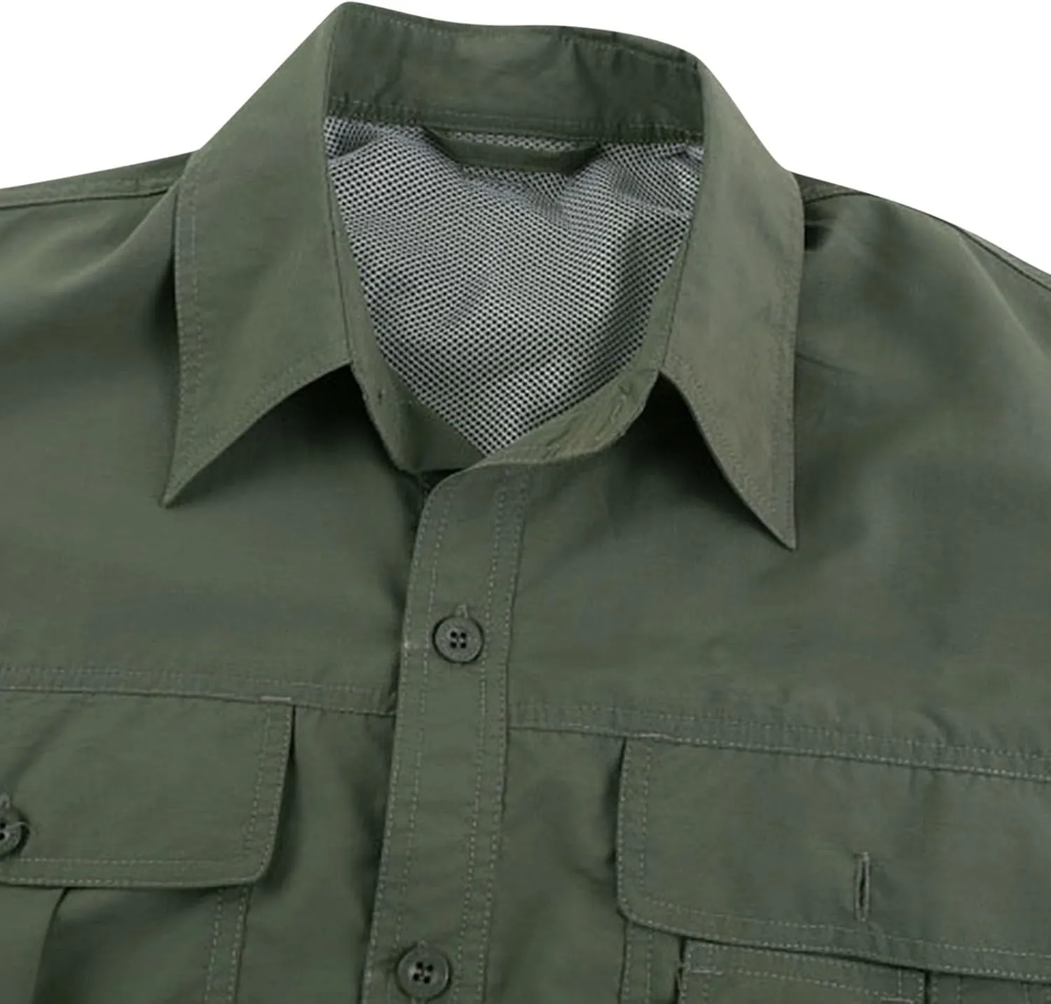 Men's Tactical Shirts Dry UV Protection Breathable Long Sleeve Hiking Fishing Button Shirts Camo Top Jacket