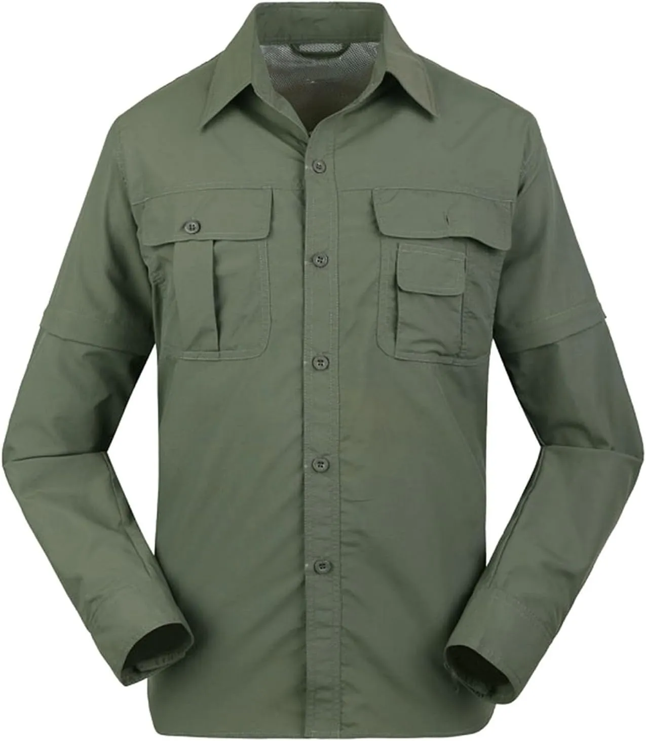 Men's Tactical Shirts Dry UV Protection Breathable Long Sleeve Hiking Fishing Button Shirts Camo Top Jacket