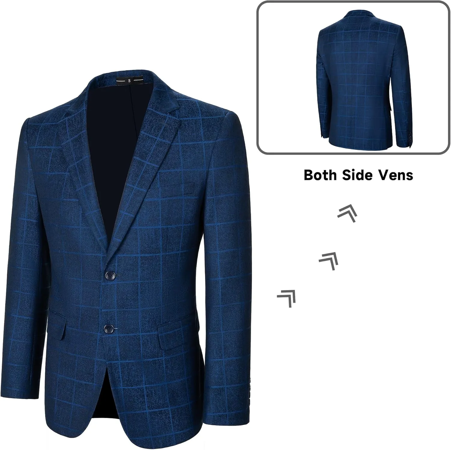 Men's Tuxedo Suits Slim Fit Plaid Suits for Men 3 Piece Suit Jacket Vest Pants Set for Wedding Prom