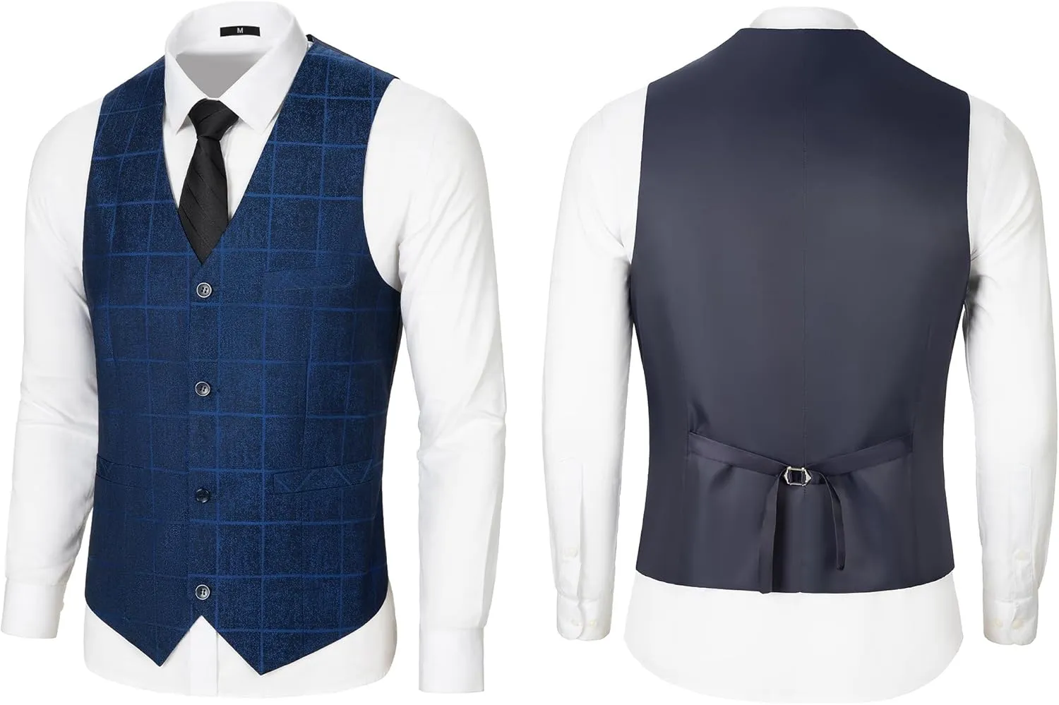 Men's Tuxedo Suits Slim Fit Plaid Suits for Men 3 Piece Suit Jacket Vest Pants Set for Wedding Prom
