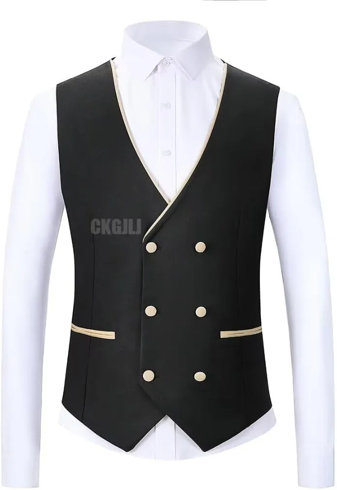 Men's Tuxedos 3 Pieces Double Breasted Suit Slim Fit Suits for Men Prom Wedding Groom Tux Suits Blazer Vest Pants