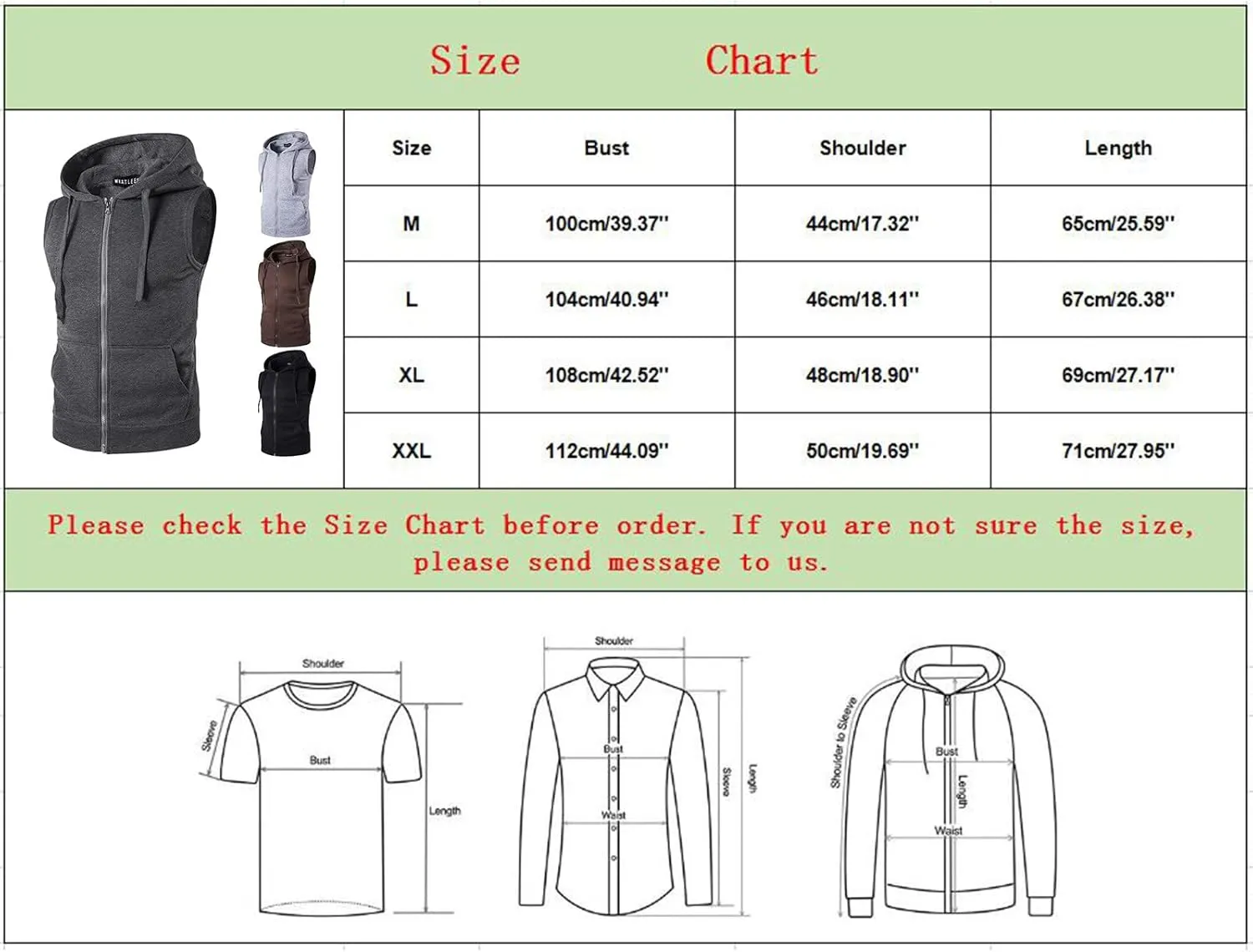 Men's Undershirts Tank Top Fit Zip-Up Sleeveless Hoodie Vest Drawstring Fitness Gym Workout Muscle Gilet Jacket