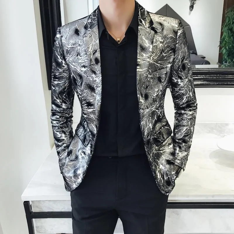 Men's Velvet Blazer With Print