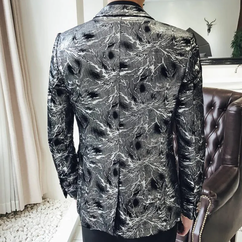 Men's Velvet Blazer With Print