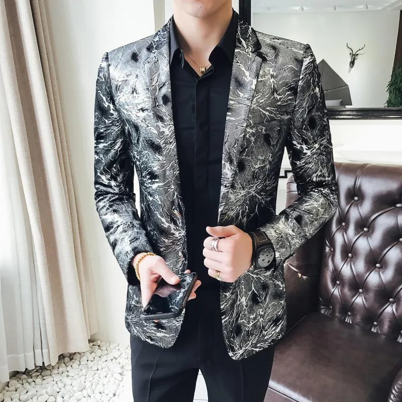 Men's Velvet Blazer With Print