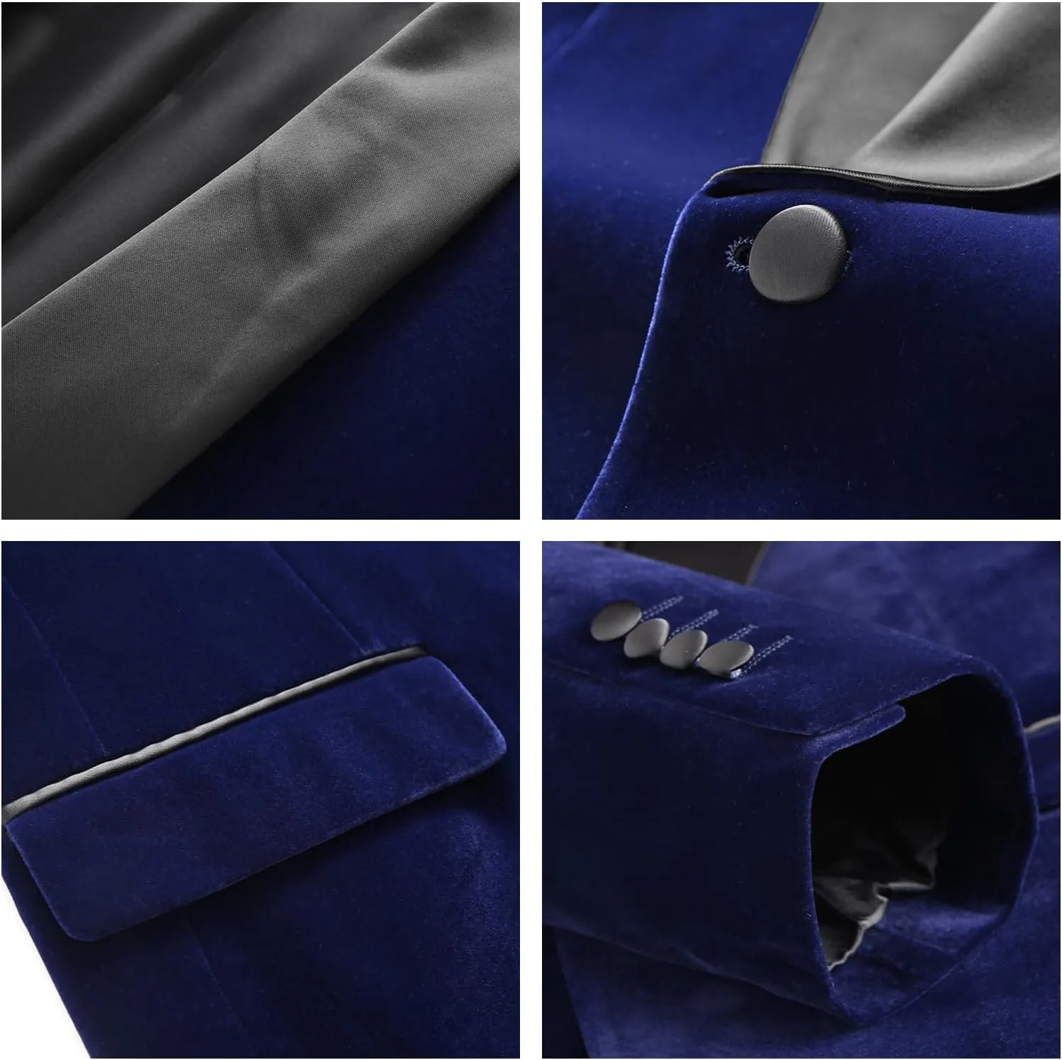 Mens Velvet Suits Slim Fit 2 Piece Tuxedo Suit for Men Solid One Button Shawl Lapel Blazer Jacket & Pants Set for Wedding