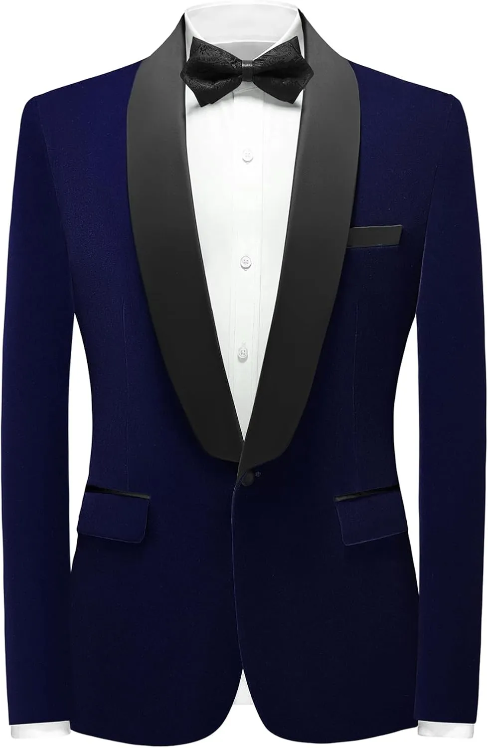 Mens Velvet Suits Slim Fit 2 Piece Tuxedo Suit for Men Solid One Button Shawl Lapel Blazer Jacket & Pants Set for Wedding