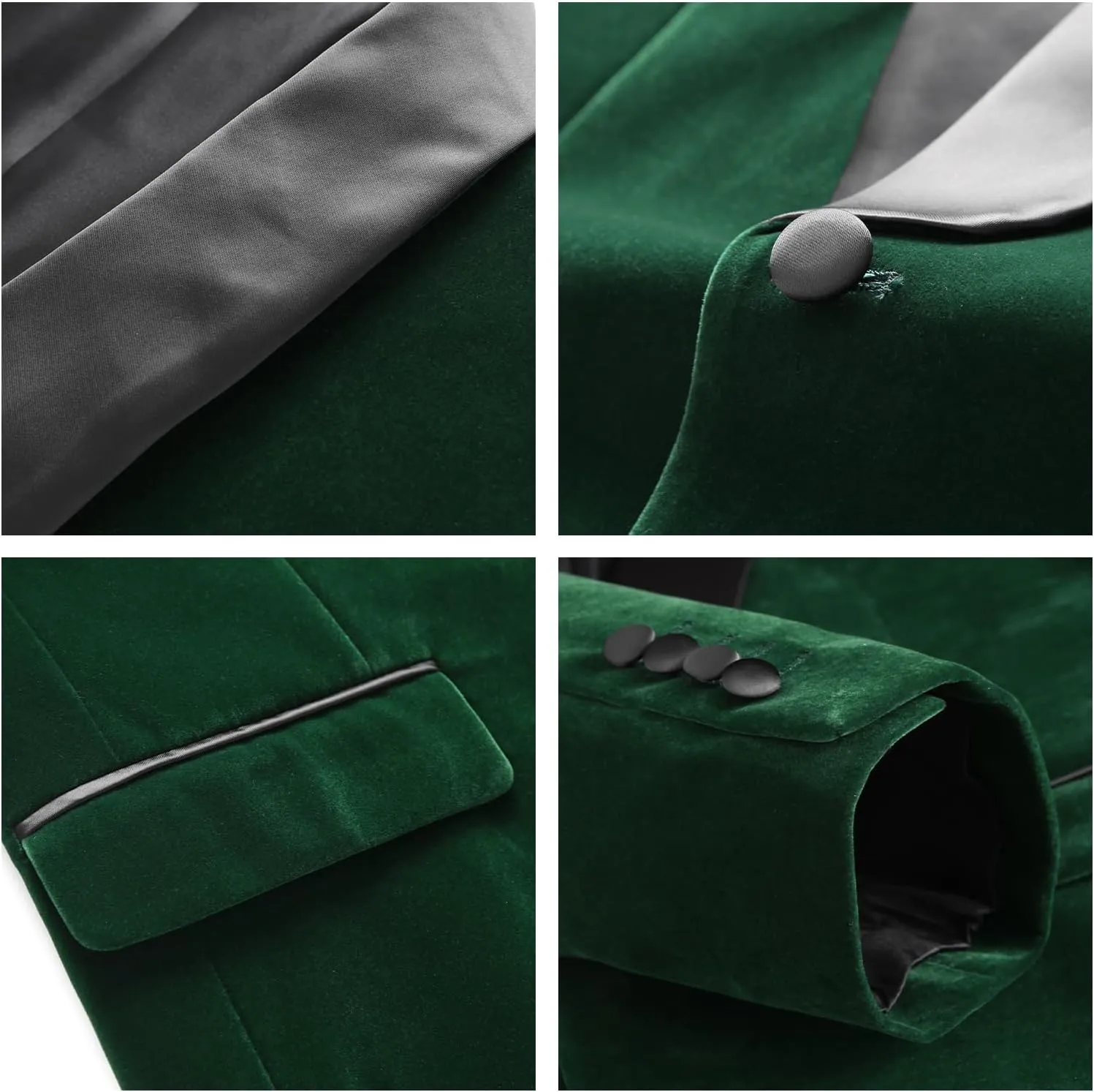 Mens Velvet Suits Slim Fit 2 Piece Tuxedo Suit for Men Solid One Button Shawl Lapel Blazer Jacket & Pants Set for Wedding