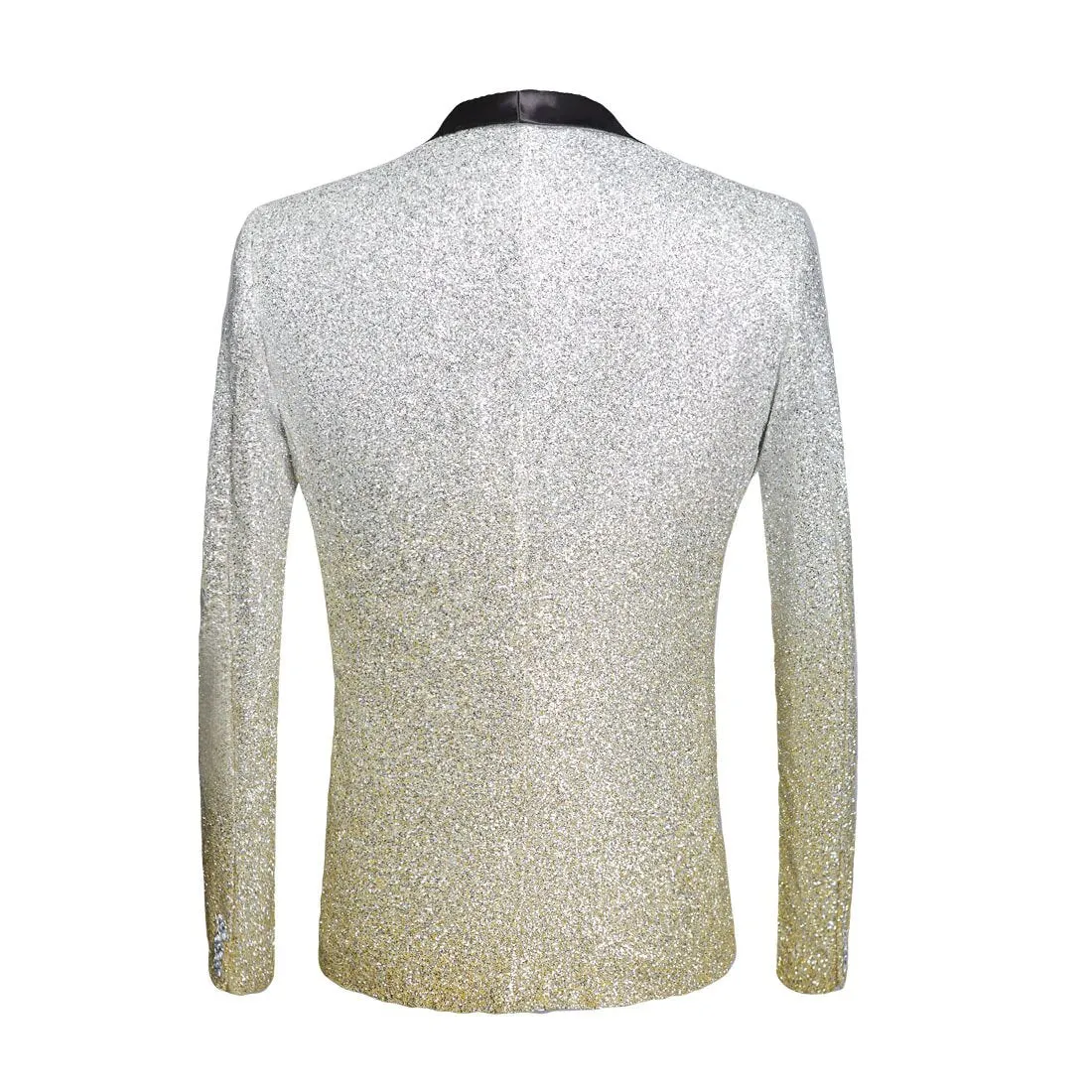 Men's Winter Gradient Color Shiny Slim Fit Party Blazer
