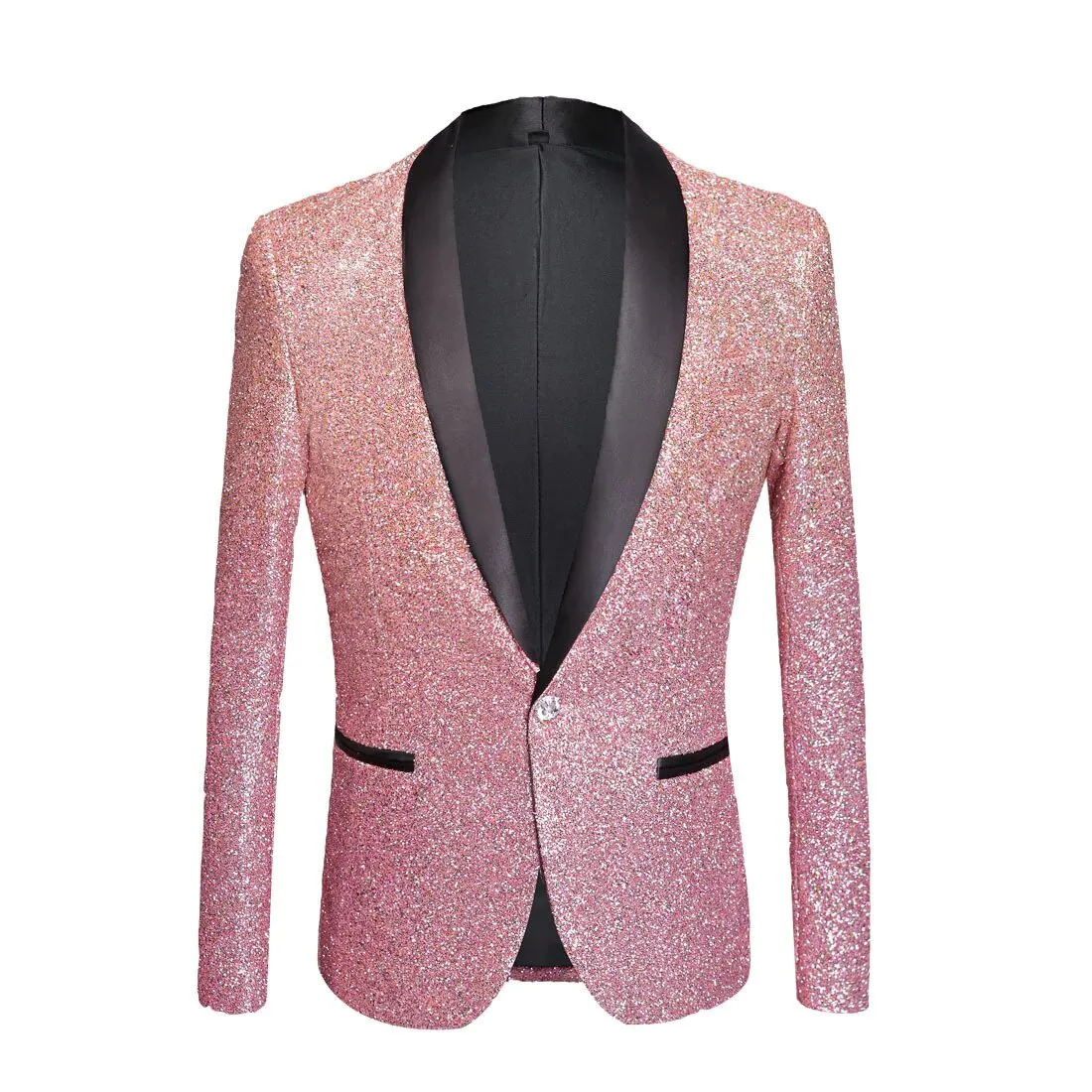 Men's Winter Gradient Color Shiny Slim Fit Party Blazer