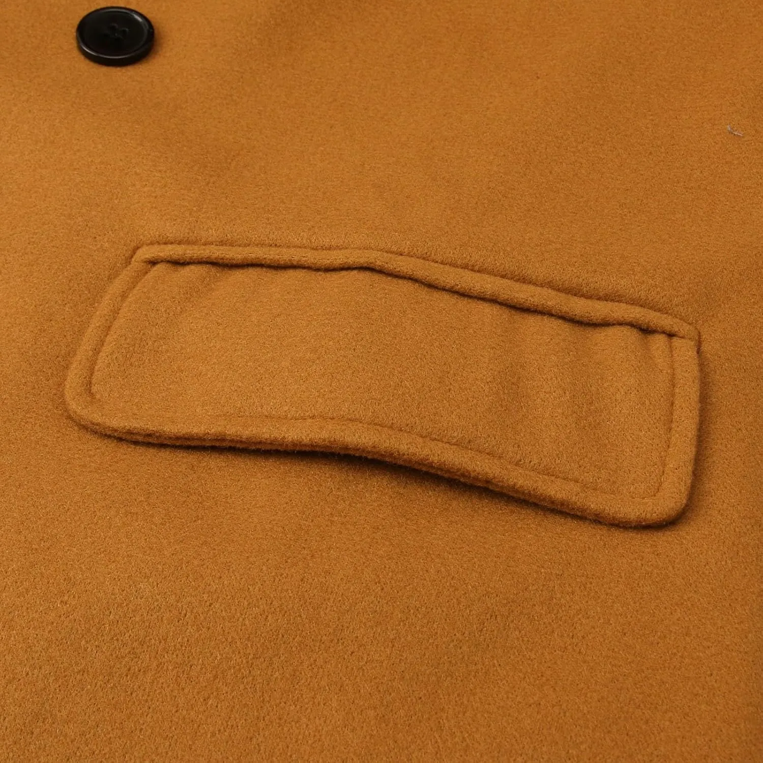 Mens Winter Trench Coats Notched Lapel Double Breasted Wool Blend Coat Warm Overcoat Fashion Peacoat with Pockets