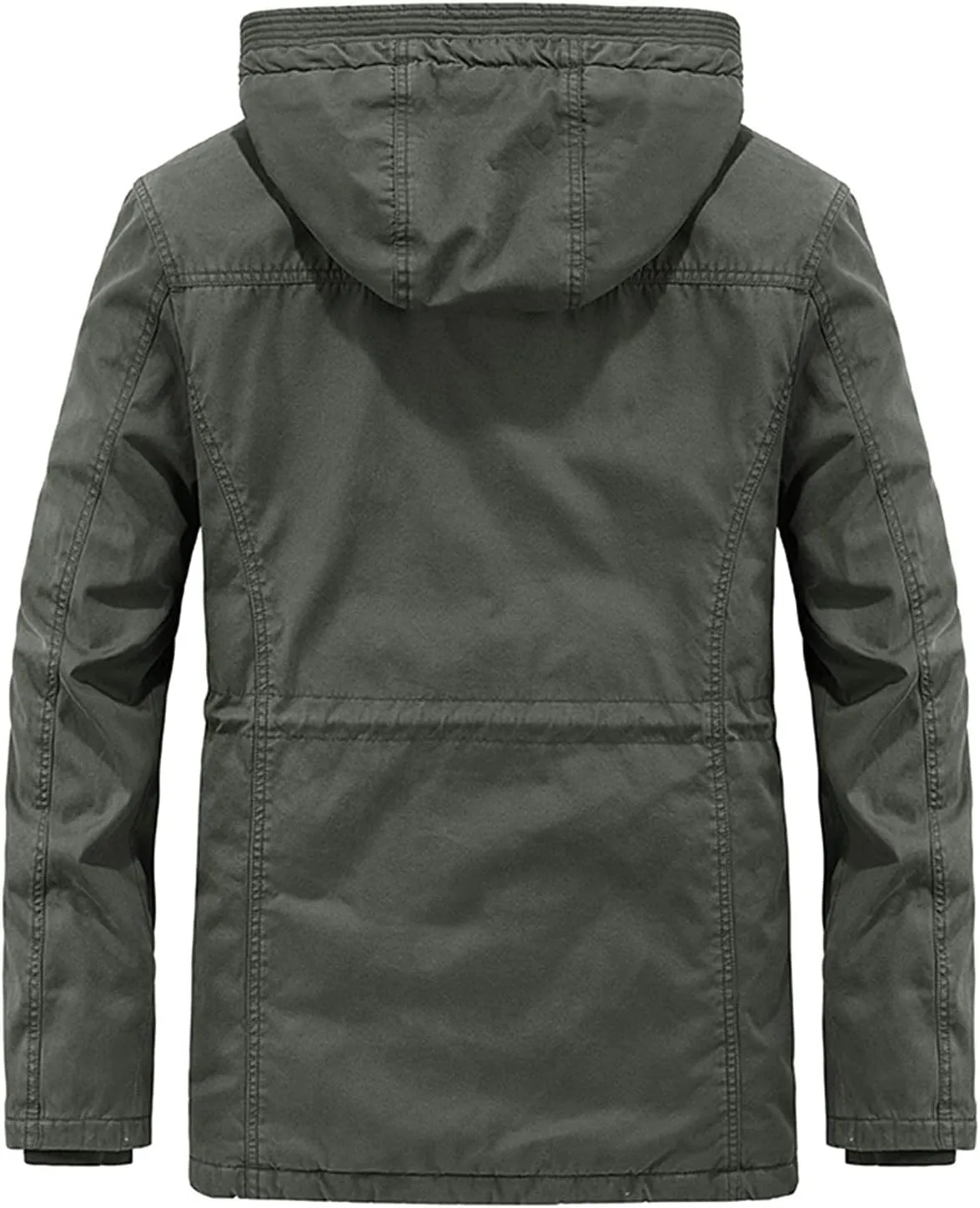 Mens Winter Warm Coat Fleece Lined Parka Thicken Cotton Puffer Down Jackets with Detachable Faux Fur Hood L-4XL