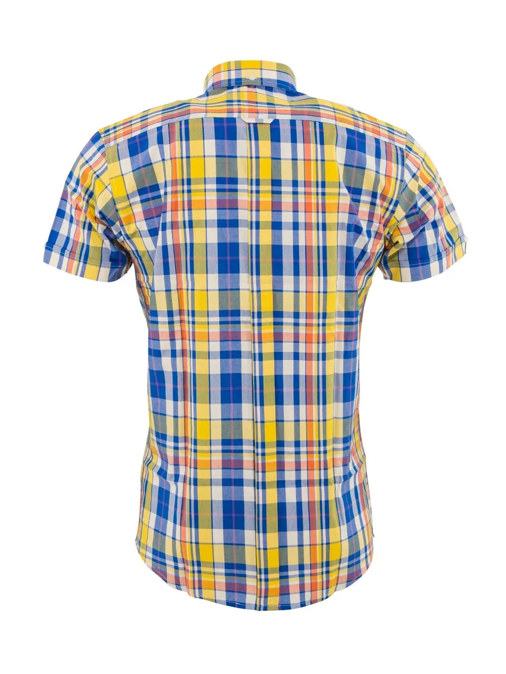 Men's Yellow & Blue Check Shirt- CK-60 - UP TO 5XL