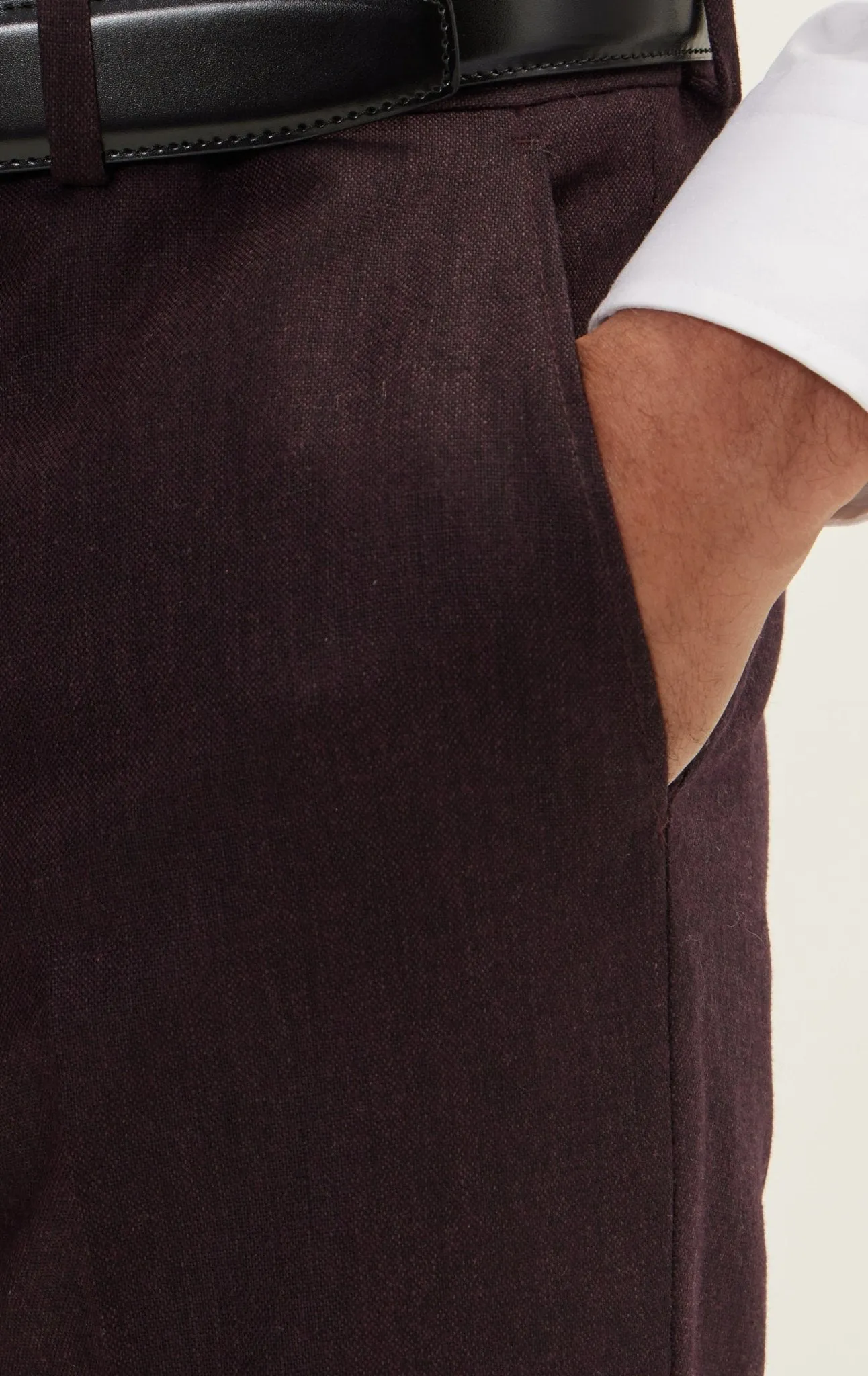 Merino Wool Double Breasted Suit - Dark Burgundy