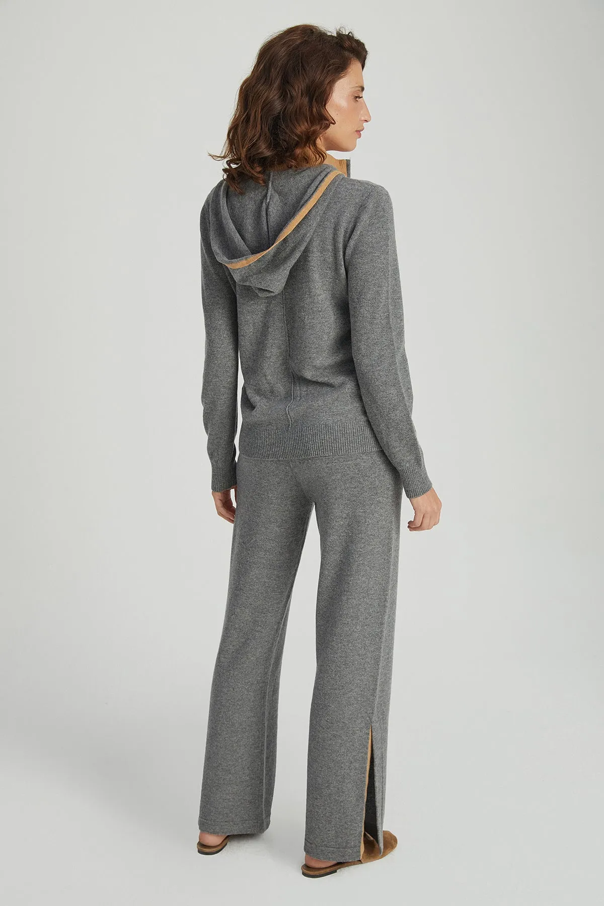 M.Grey Melange Laura Wool Cashmere High Knit Trousers