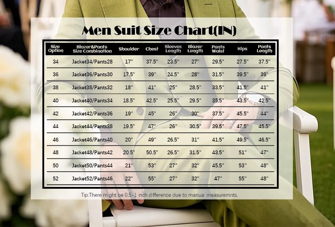 Mi Bo Tong Men's Slim Fit 3 Piece Suit Business Wedding Prom Tuxedo Suits Prom Dress Suits Set for Men