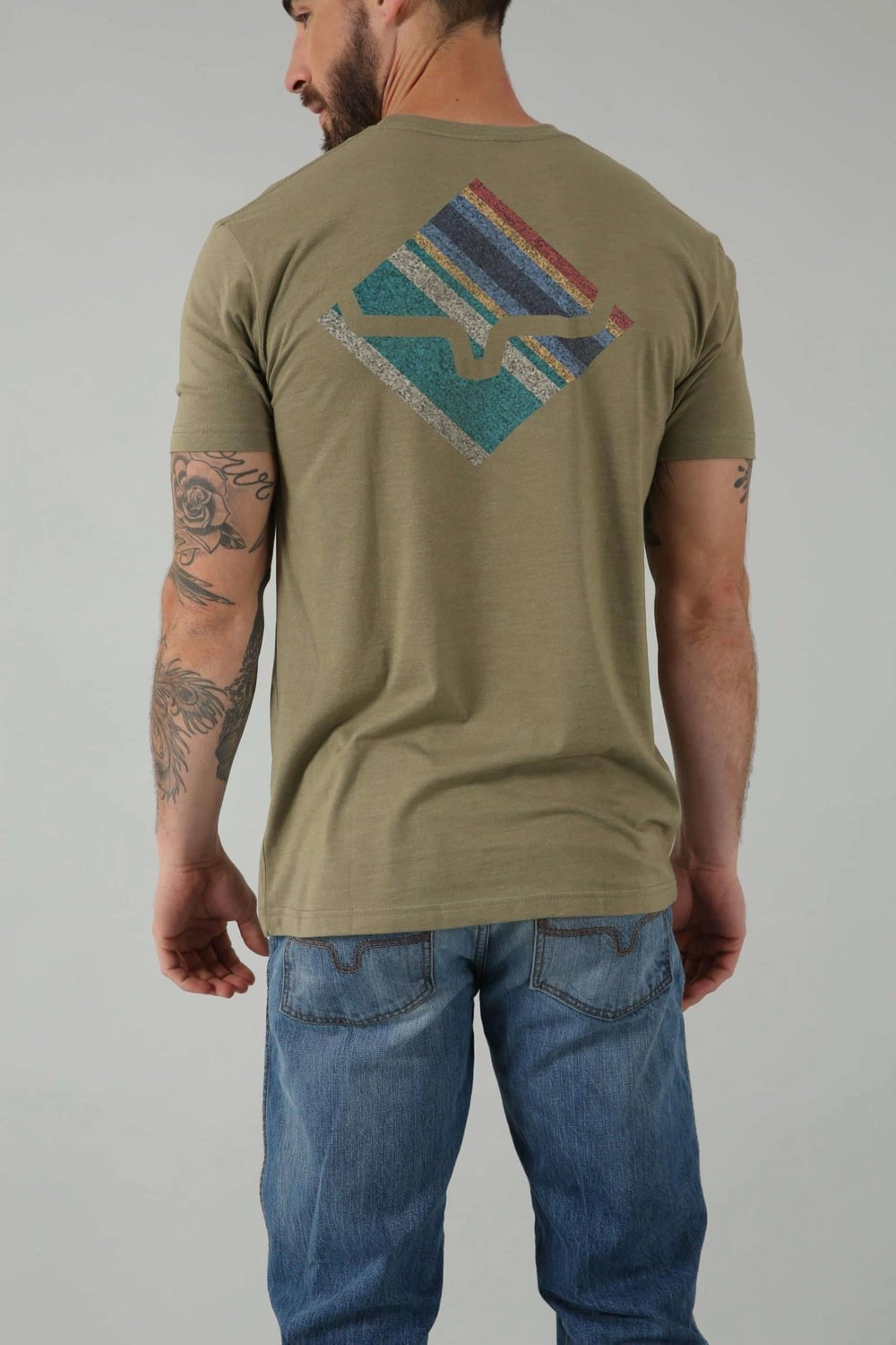 Kimes Ranch Mens Warmth Military Green Cotton Blend S/S T-Shirt Scoop neck Lightweight Feel