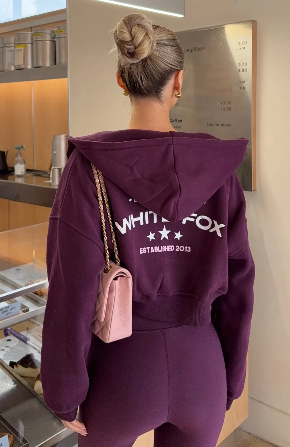 Reinforced Stress Points AthleisureCompatible Love For The Game Cropped Zip Hoodie Plum