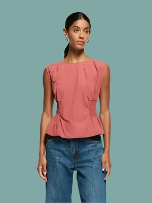 Lela Top Snag Free Fabric Layered Collar