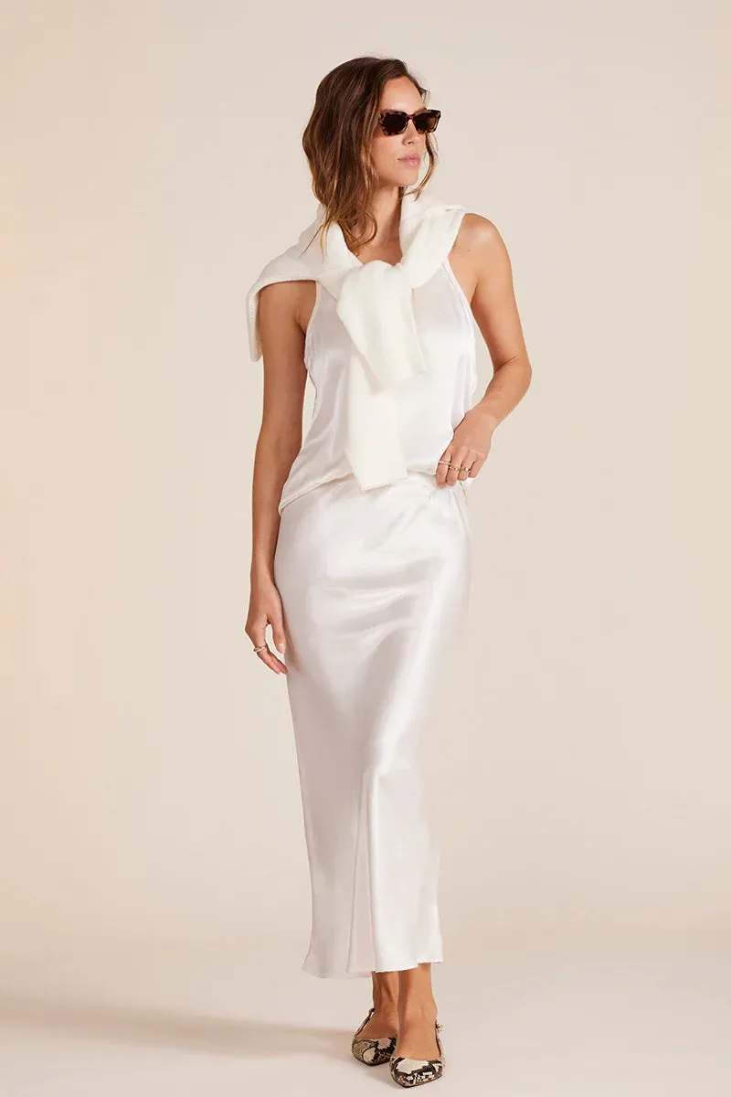 Recyclable Fabric Blend Midi Bias Cut Skirt