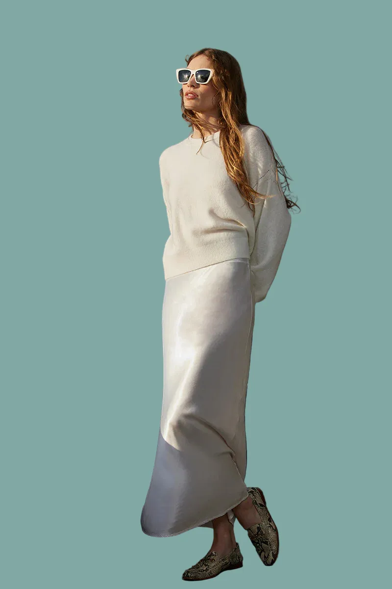 Convertible legs Midi Bias Cut Skirt