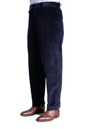 Midnight Navy Blue Stancliffe Corduroy Trousers