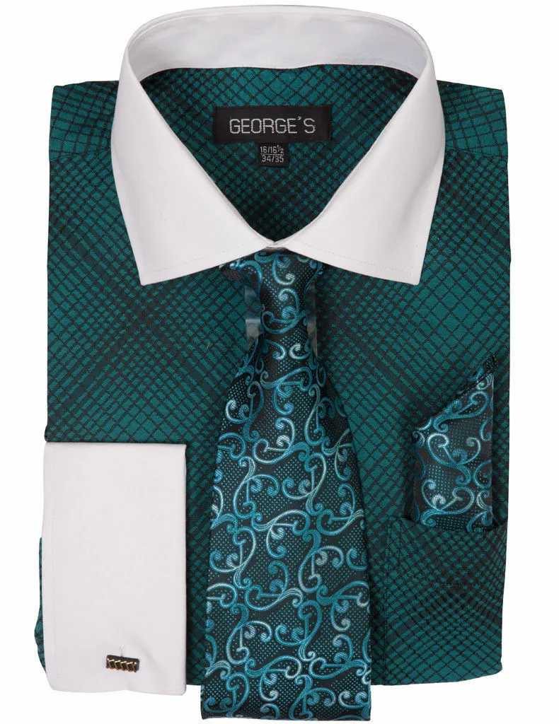 Milano Moda Men Shirt AH624C-Turquoise