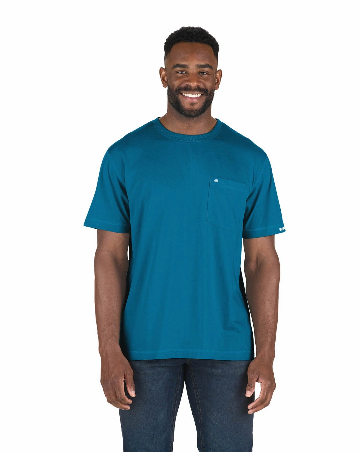 Multipocket Style Berne Mens Riptide Cotton Blend Light Performance Tee S/S