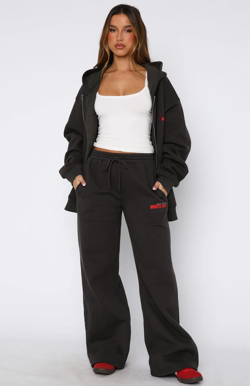Best You've Ever Had Wide Leg Sweatpants Charcoal Tubular Knit Method