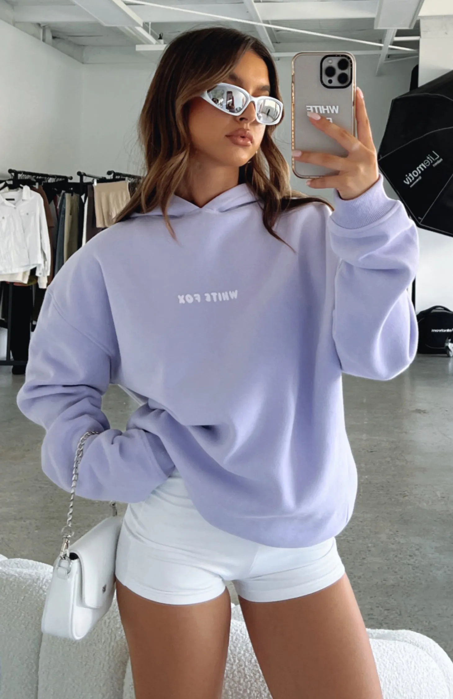 Leisure Series Oversized Hoodie Lavender Layered Edge Trim