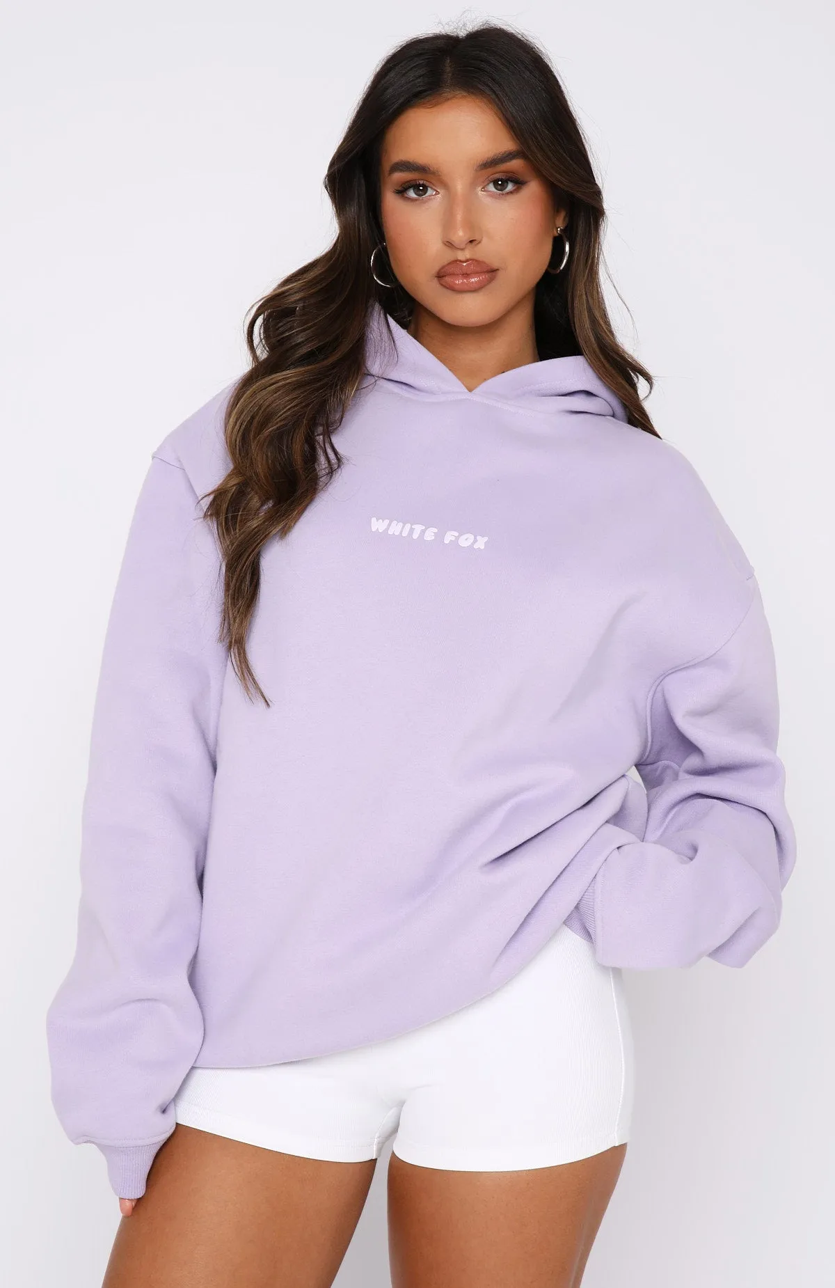 Circular Knit Pattern Ventilated Panels Leisure Series Oversized Hoodie Lavender