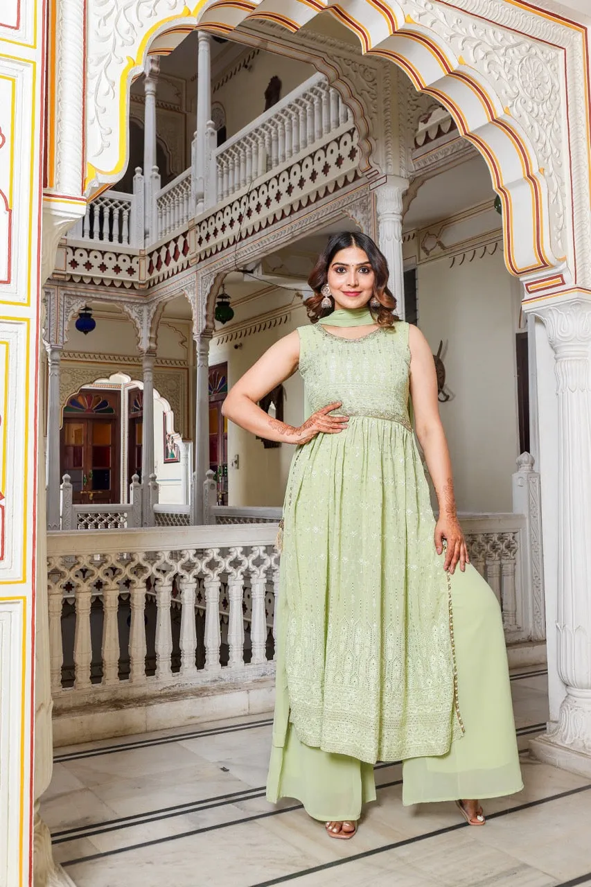 Mint Green Naira Cut Kurta Set
