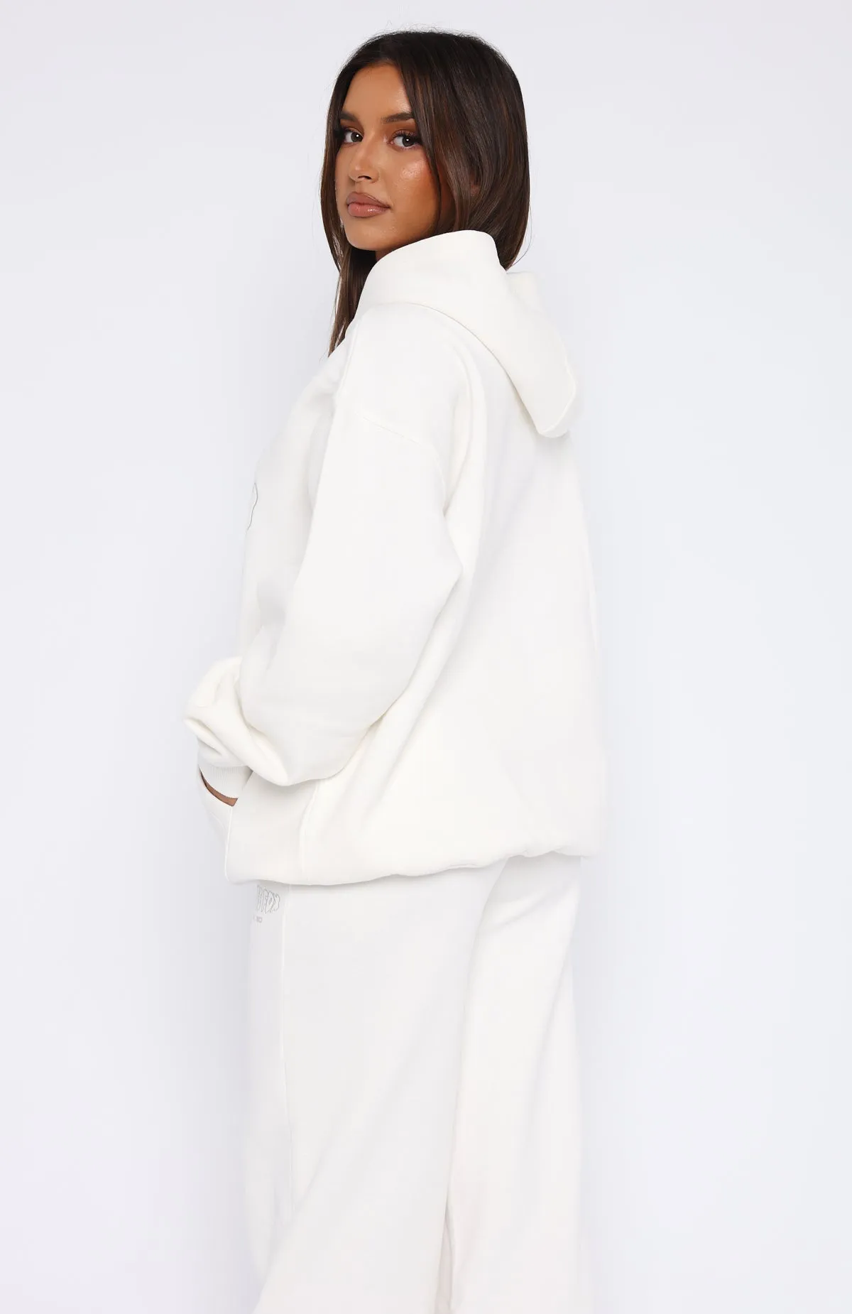 Breathable Openwork Knit Missed Flights Oversized Hoodie White
