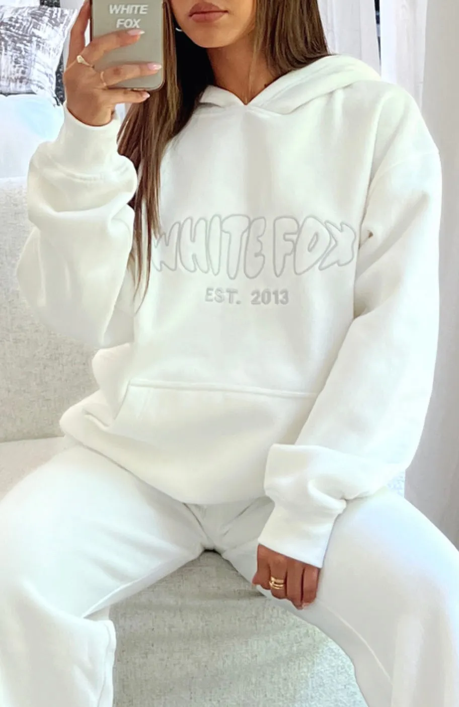 Everyday Classic Minimal Vibe Missed Flights Oversized Hoodie White