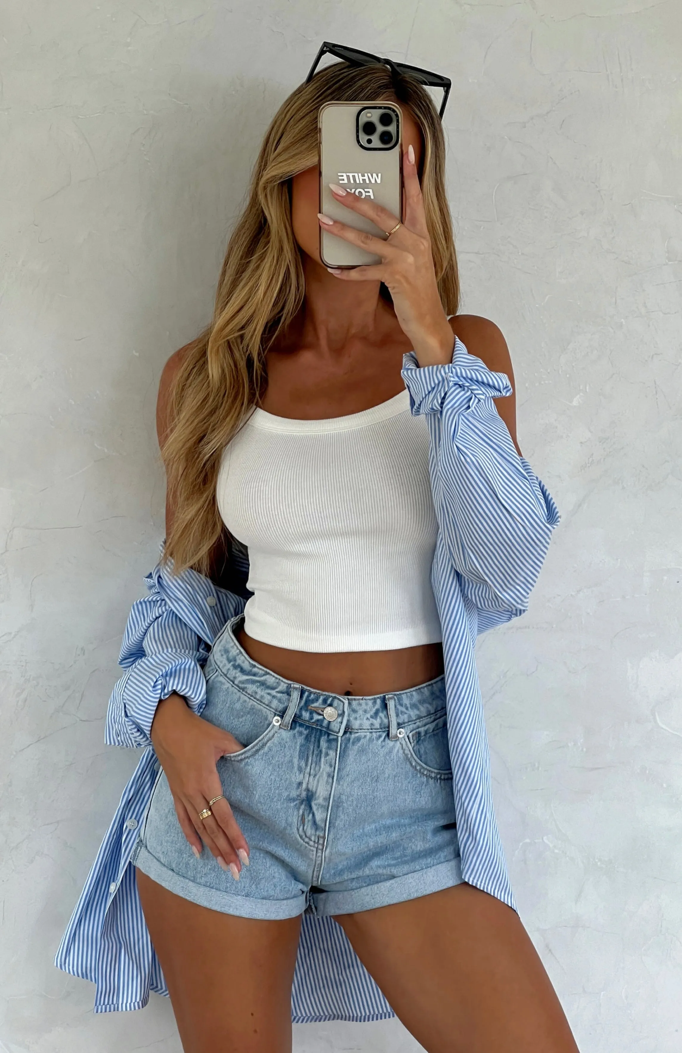 Stylish Comfort Missin' Something Denim Shorts Powder Blue Wash