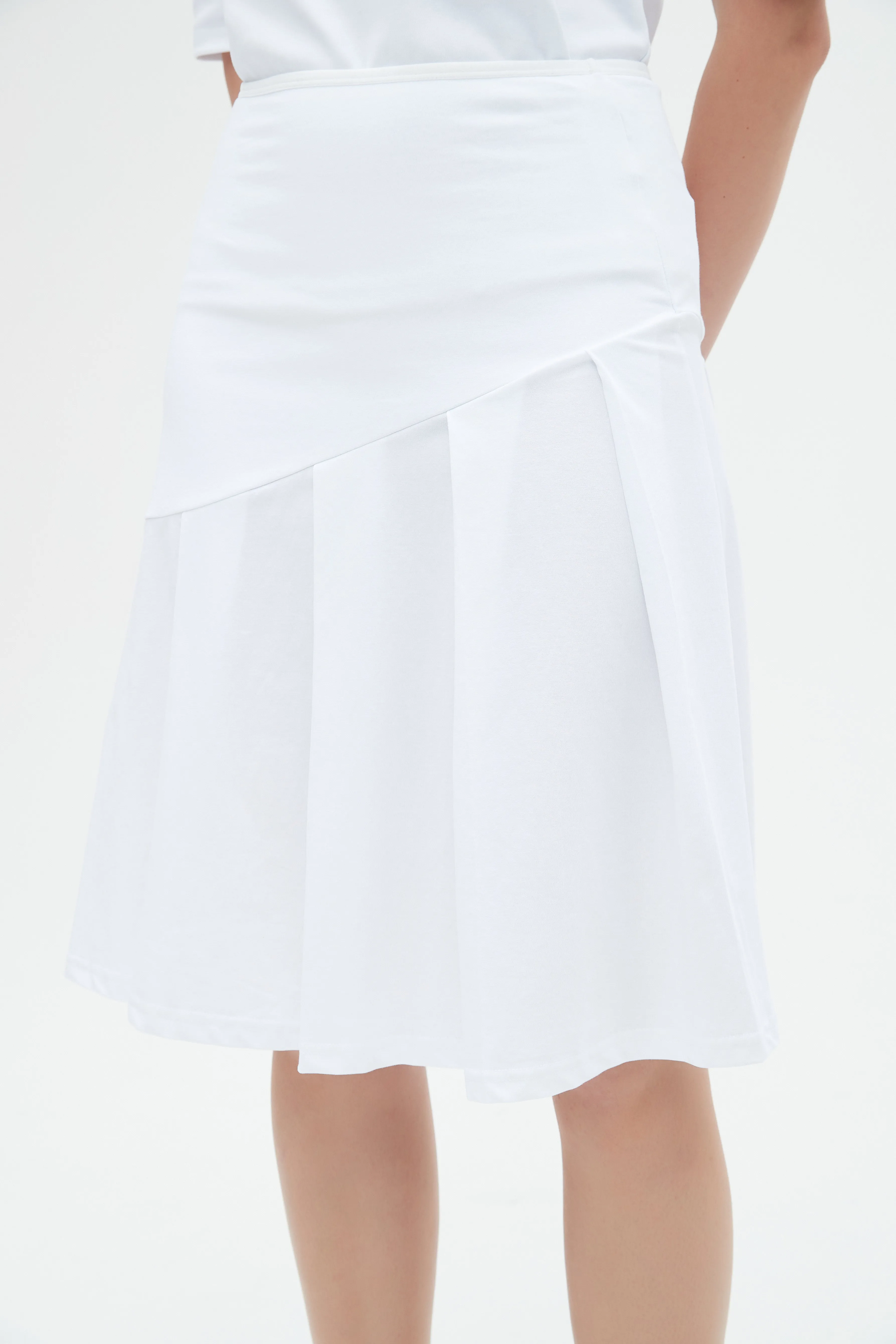 MM COTTON HALF PLEAT - WHITE Ombre effect Smooth Cut