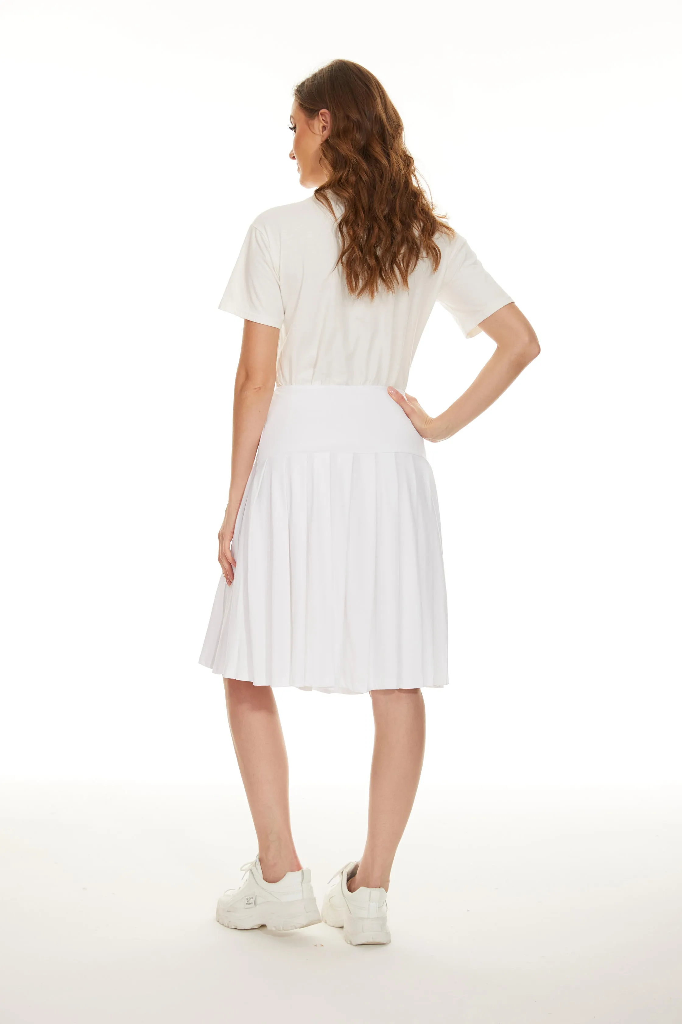 MM COTTON PLEATED SKIRT - WHITE Daily Mood