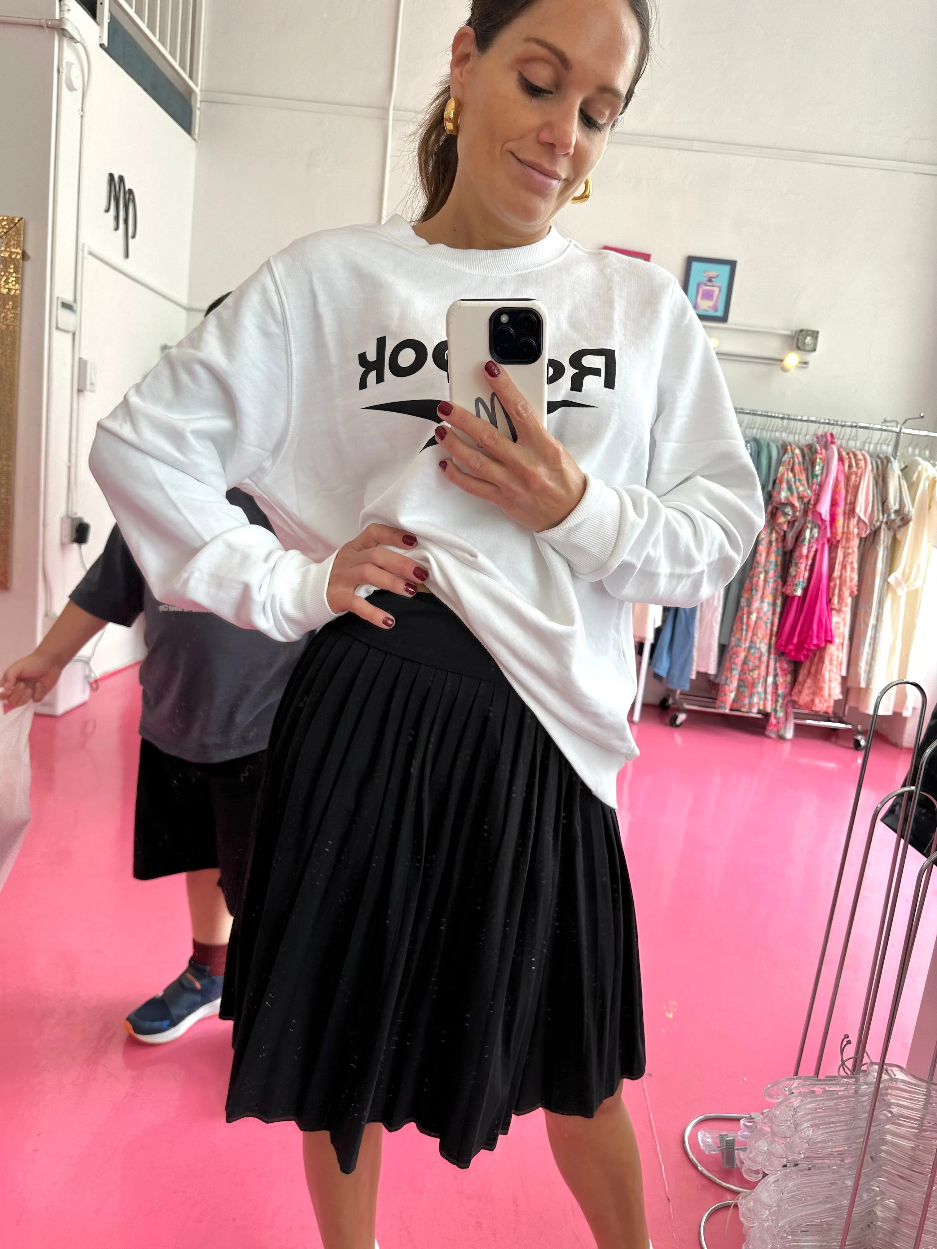 MM MINI PLEATS - BLACK Fold Over Detail Tiered hem