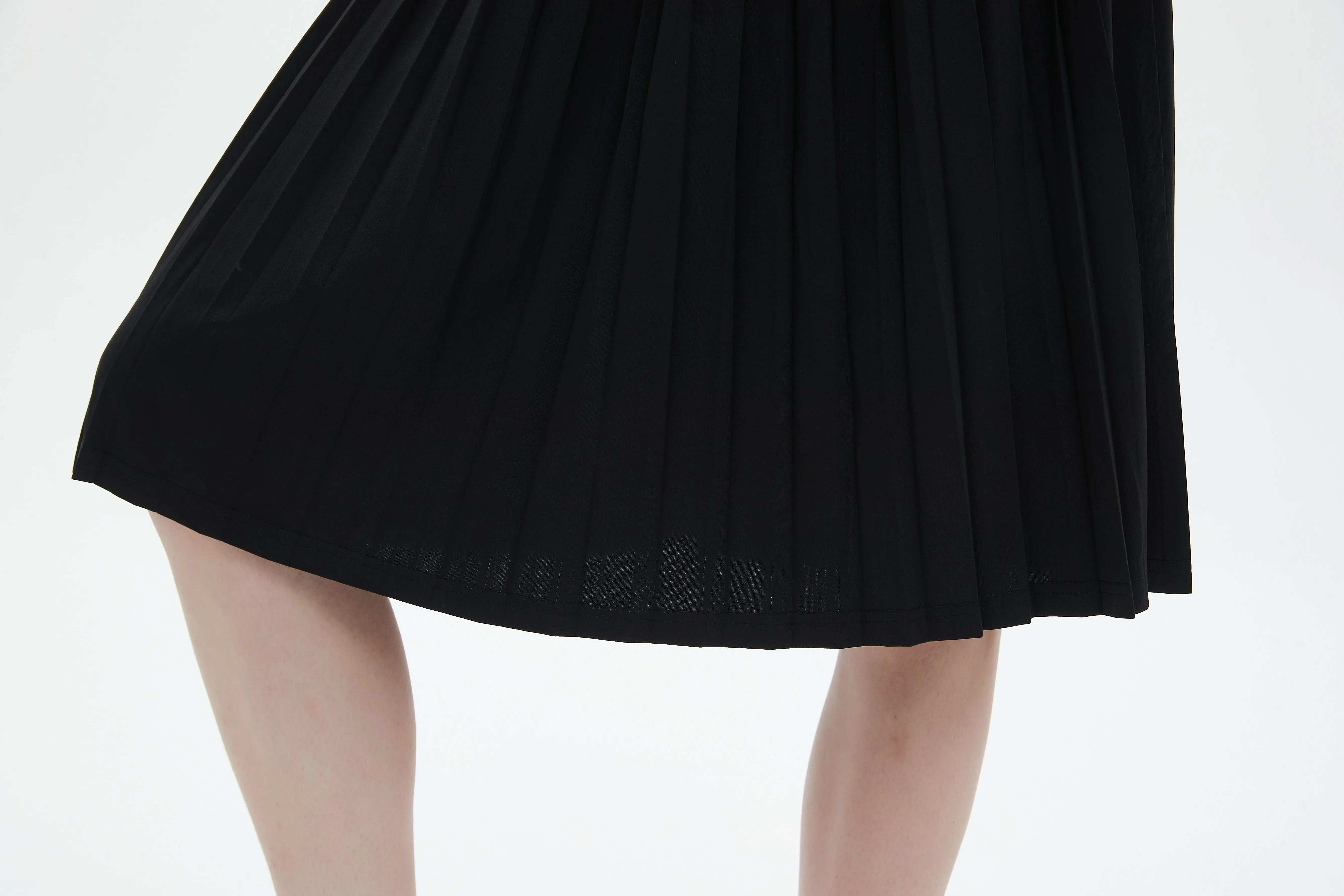 Linen blend Modern Outfit MM MINI PLEATS - BLACK