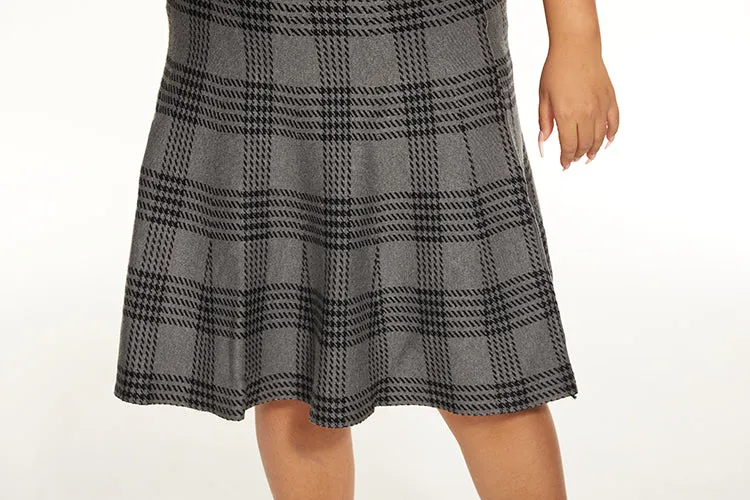 MM PURPLE LABEL - CHARCOAL PLAID (PLUS SIZE) Athleisure Inspired High Waist