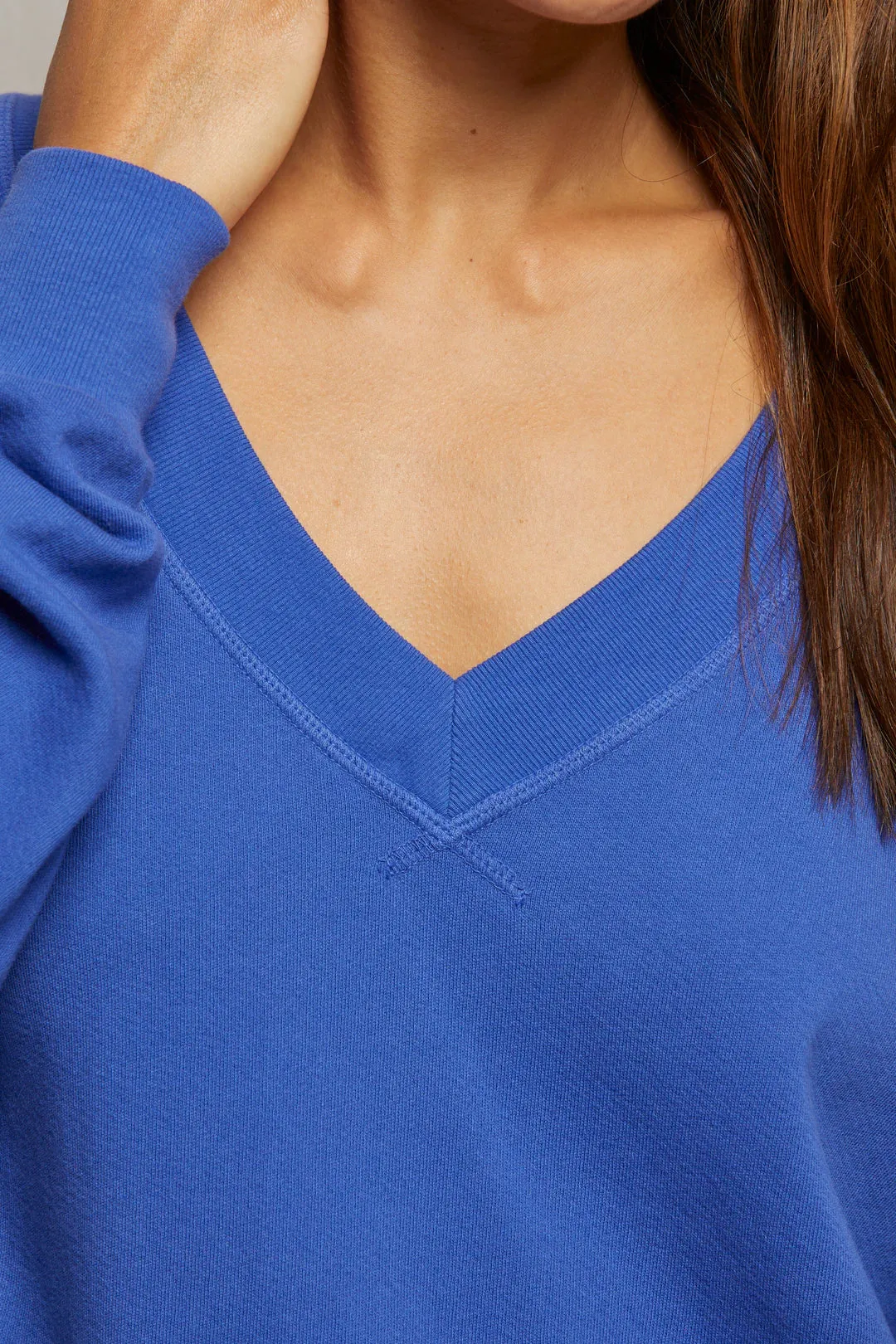 Sinead Relaxed French Terry V-Neck Sweatshirt AdaptiveFitFabric ZeroWaste Pattern