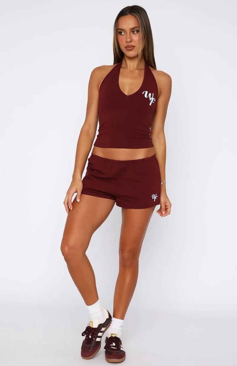 odor - absorbing Made Me Better Relaxed Shorts Burgundy