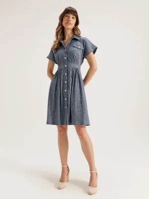 Layered Neckline Normandy Shirtdress